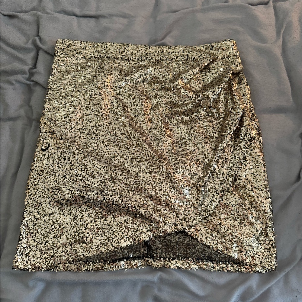 Gold sequin skirt